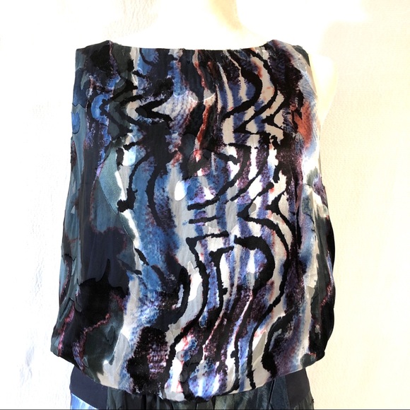 Julie Dillon Silk Drop Waist Abstract Print Dress - Picture 2 of 8